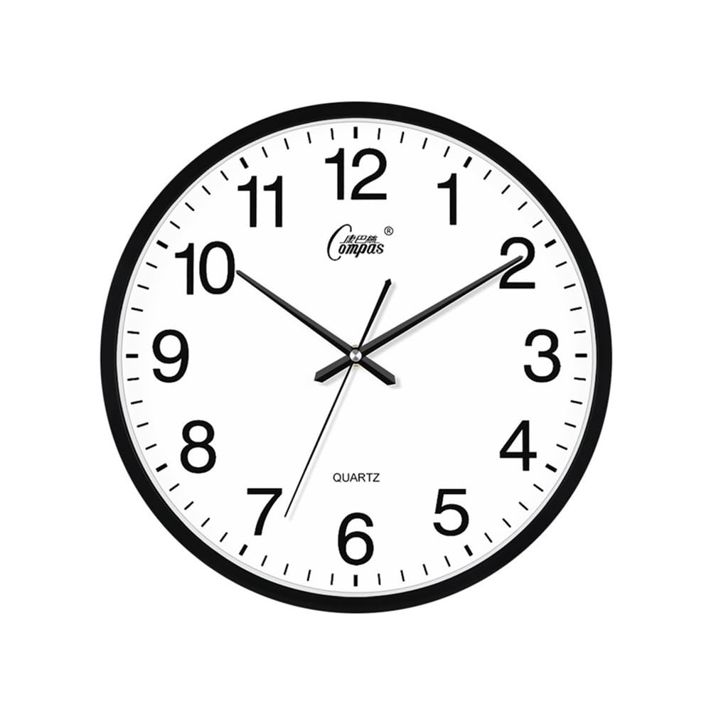 J9V4G6S3B5 Analogue Wall Clock 33.5cm Silent and Non Ticking Decoration of Modern Wall Clock In Living Room, Bedroom, and Kitchen - Black for Room Decoration
