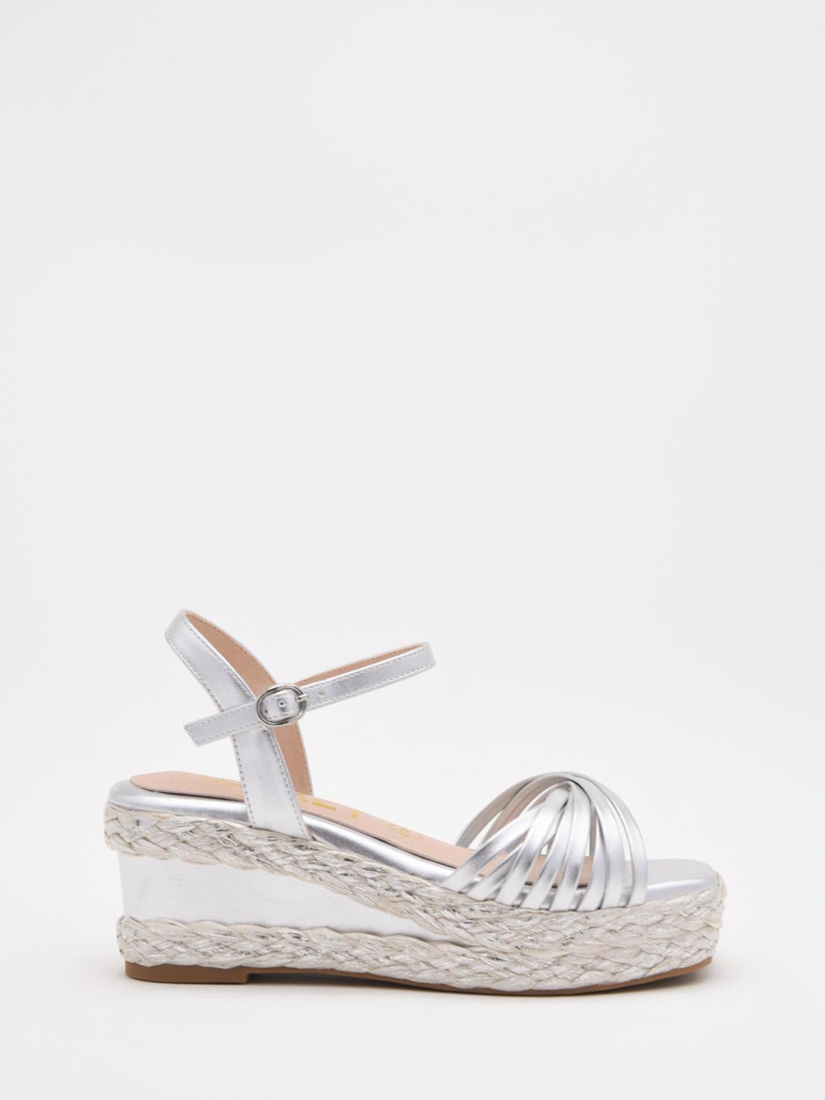 Azarey Sandalias de cuña tejida con plataforma