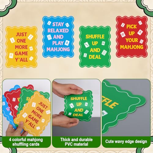 4 cartas mezcladoras coloridas para Mahjong en acrílico miniatura 4