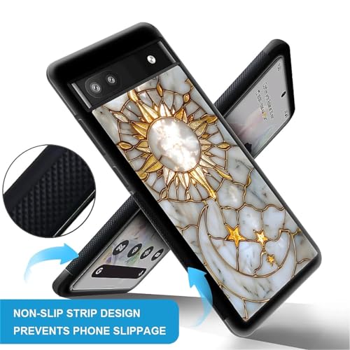Coque Pixel 6A esthétique lune et soleil pour fille active - 7