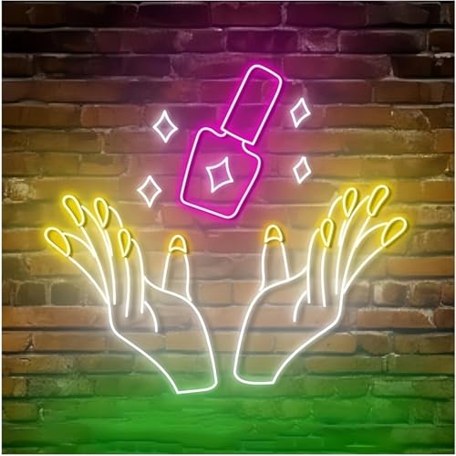 Ambiance apaisante avec cette lampe enseigne au néon pour soin des ongles