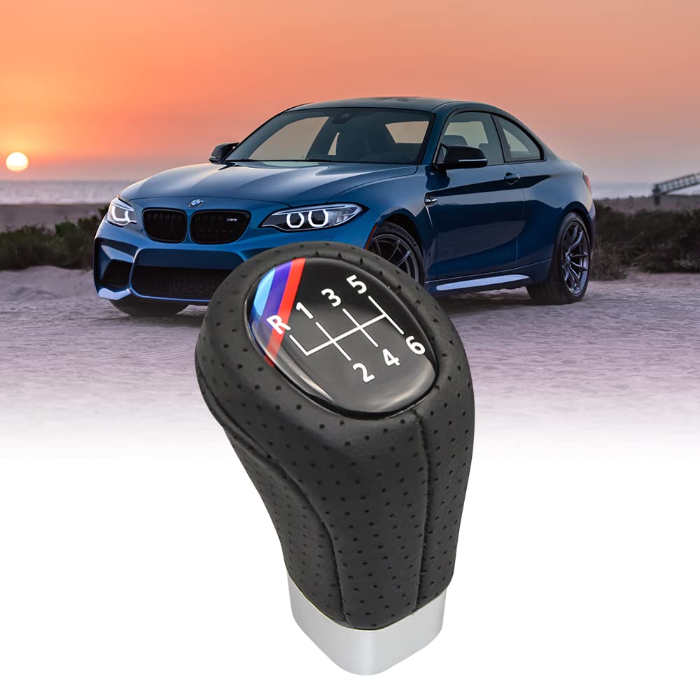 Furado Car Gear Shift Knob, 6 Speed Gear Shift Head, Universal PU Leather Gear Shifter Stick, Compatible with E34 E36 E38 E39 E46 E53 E60 E61 E63 E64 E83 E90 E91 E92 E93