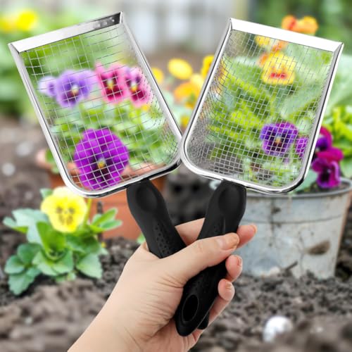 Set 2 piezas colador de suelo y pala para jardinería miniatura 6