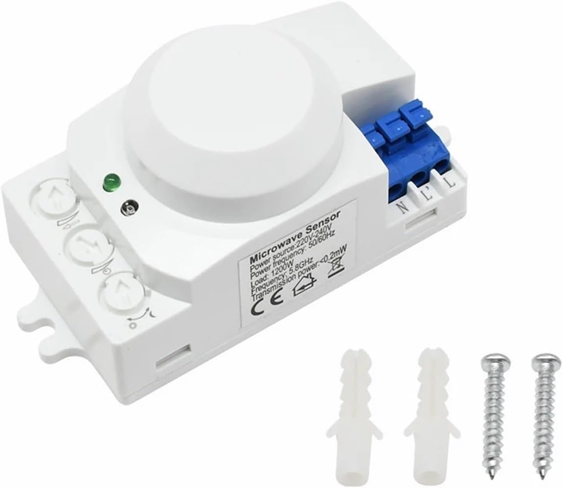 AC220-240V 5.8GHz Microwave Radar Sensor Switch Multi-Adjustment Body Motion High Sensitivity LED Light Sensor Switch