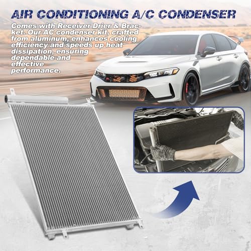 Image of Air Conditioning A /C Condenser Compatible with Honda Civic 2016-2021# 30007, 80100TBAA02, 80100TBAA01