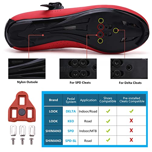 Image of Mens Womens Cycling Shoes Compatible with Pelaton Bike Shoes Road Bike Shoes Riding Bicycle Pre-Installed with Delta Cleats Clip Indoor Outdoor Pedal