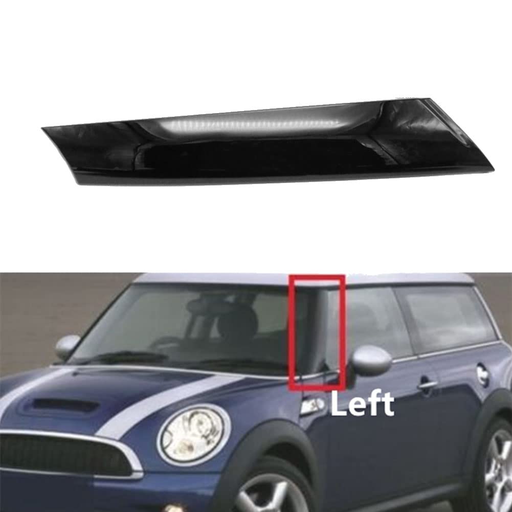 Per Mini R57 R55 R56 07-15 Parabrezza Anteriore Destro Post Trim Nero Luminoso Esterno Modanatura un Pilastro Trim Copertura