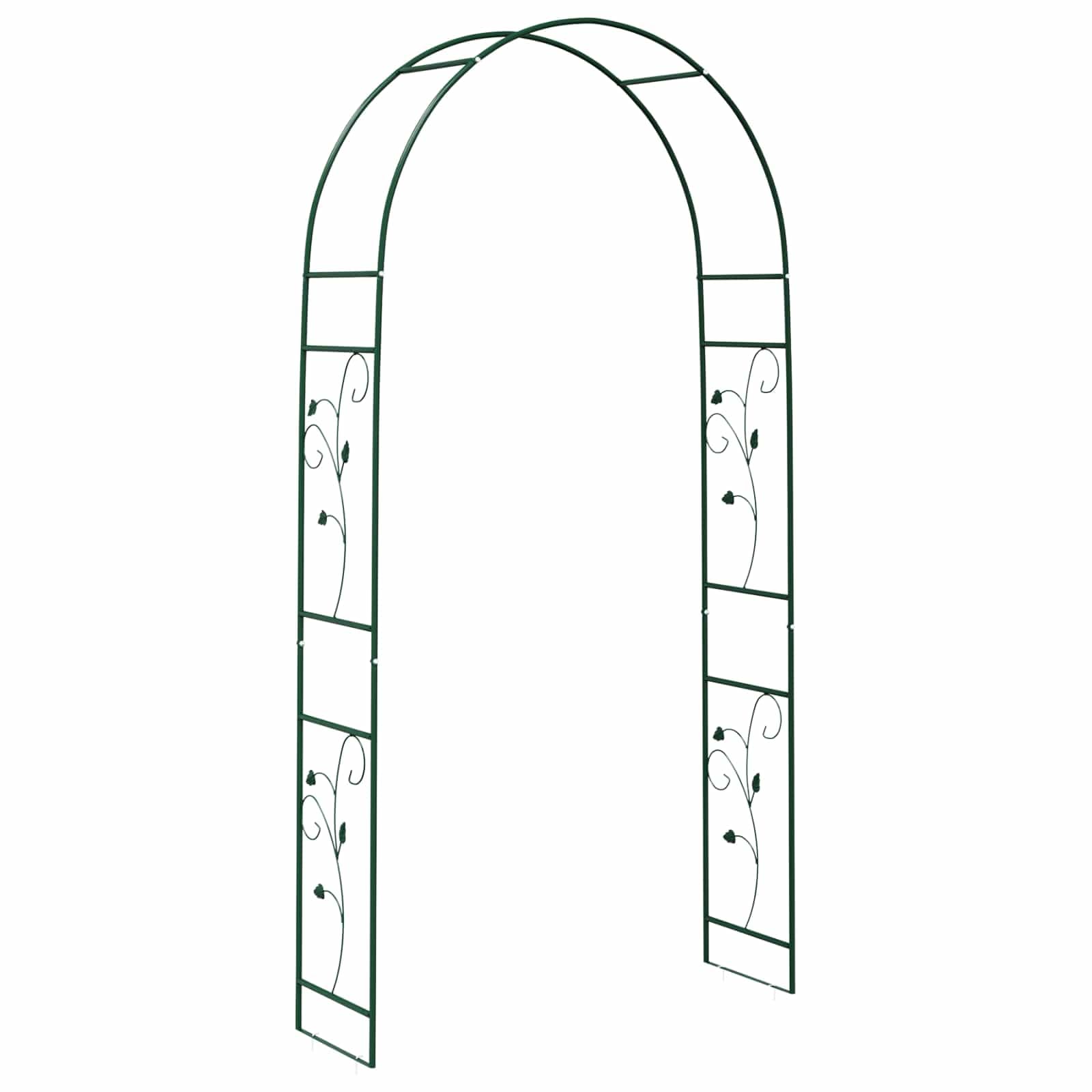 Metall Gartenbogen Floral Grün 115x37x231 cm | Wetterbeständig, für Hochzeit und Gartenparty, klassisches Design, pflegeleicht
