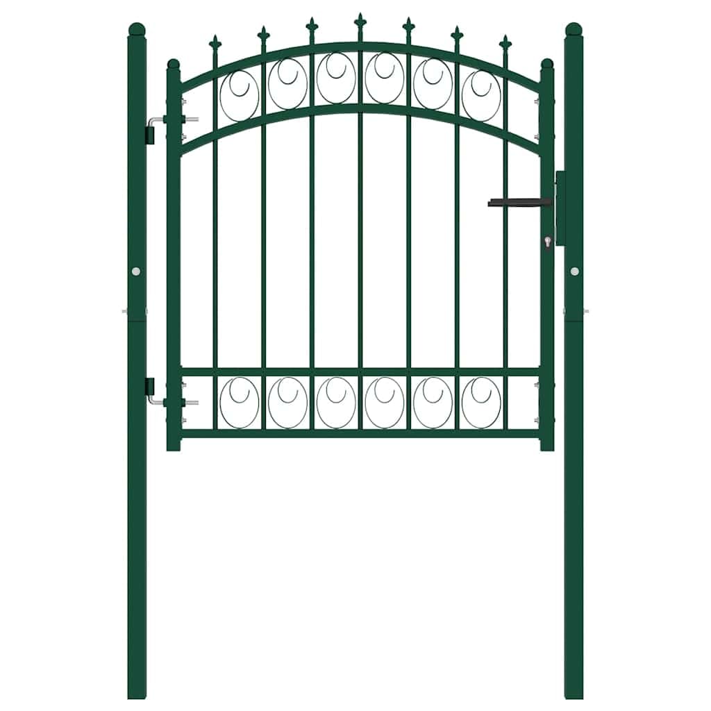 Portail de jardin en acier vert 103x97 cm pour sécuriser l'accès de votre cour