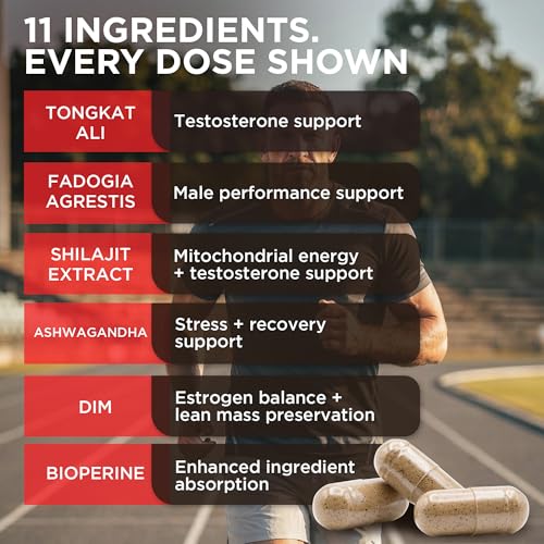 Image of Testosterone Booster for Men (120 Caps) - T-GAINS TRT Testosterone Supplement for Men - Boosts Muscle Growth, Strength, Energy & Endurance - Prime Total Test Booster & Max Anabolic Estrogen Blocker