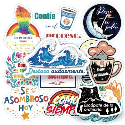 200 pegatinas inspiradoras en español para profesores | Pegatinas motivadoras | Pegatinas con citas positivas en español para diarios, álbumes de recortes, botellas de agua, portátiles | Imprescindibl