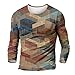 Men's 2023 Autumn Designer Vintage Blouse Tops Casual T Shirt Graphic Abstract Long Sleeve Print Fashion Shirts Mens Longsleeve Henley Red Mens Long Sleeve Shirt（2-Brown,Small）
