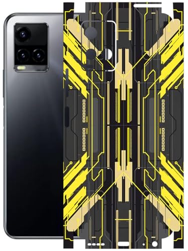 Image of AtOdds - Full Body Back Screen Guard Protector Film - Lamination Wrap Skin Sticker Compatible with VIVO Y33T | Scratchproof Matte Finish (Cyber Yellow)