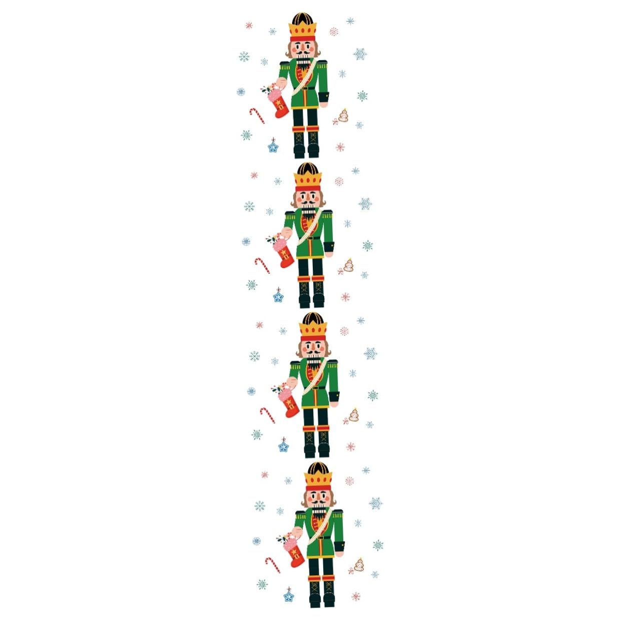 ABOOFAN 4 Fogli Vetrofanie natalizie la finestra dello schiaccianoci aggrappa decorazioni per finestre con fiocchi di neve calamite frigorifero adesivi frigorifero decorazione natalizia