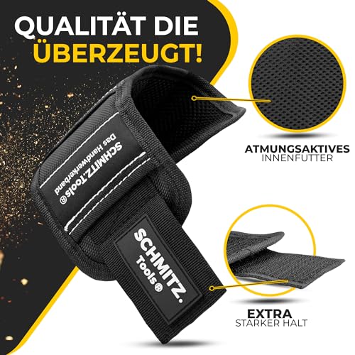 SCHMITZ.Tools Geschenke für Männer - Vatertagsgeschenk für Papa - Magnetarmband für Handwerker mit 15 starken Magneten - Gadget Vatertag - Männergeschenke - Geschenk Vater - Männertag