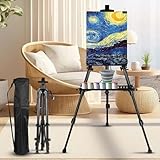 Caballete de Artista con Palés, Caballetes de Dibujo Portátil con Altura Ajustable de 155 cm, [Soporte Engrosado] de...