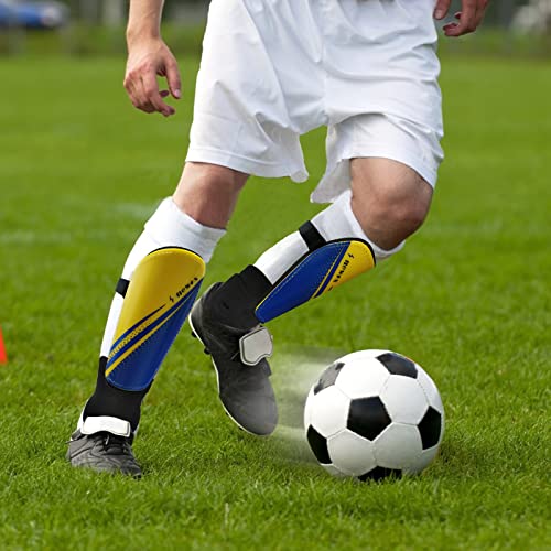 Newox Soccer Shin Guards Youth - Protection Girls Shin Guards Soccer Youth - Soccer Sleevers Shin Pads - Soccer Shin Guards For Kids 3-16 Years Old Girls Boys Toddler Pink (Yellow+Blue, Xs) #TOP1