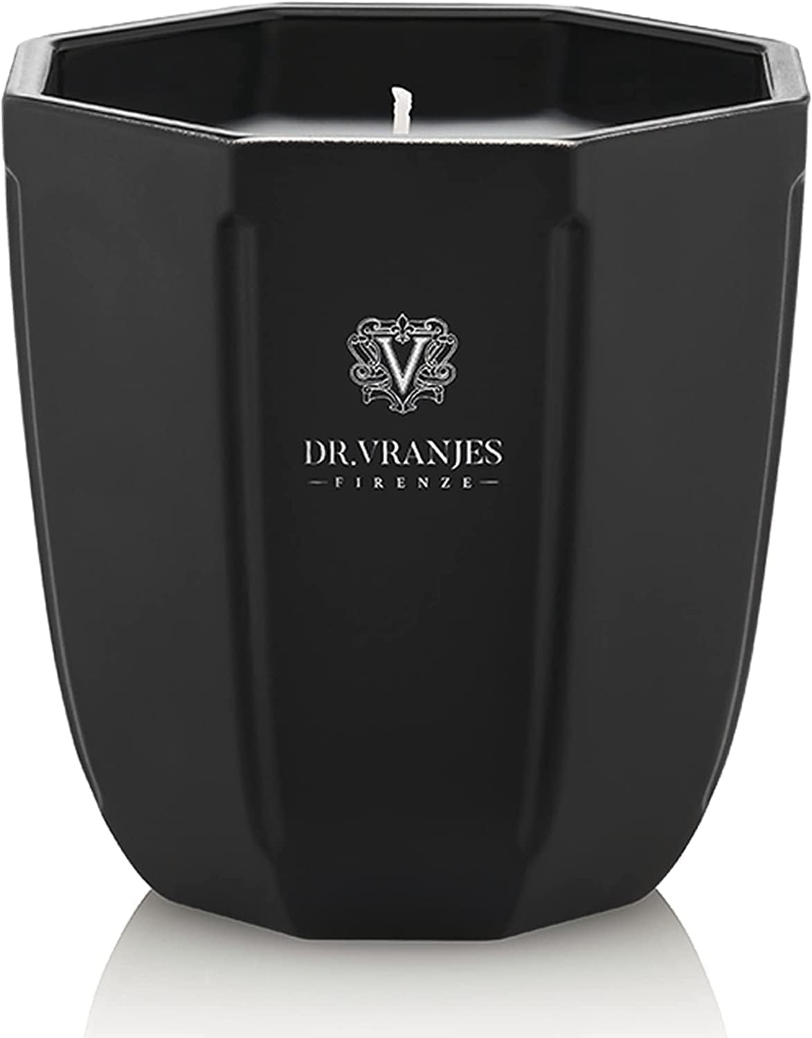Dr. Vranjes - Decorative Scented Candle Oro - Oud Nobile 200 g / 7 oz, Refined Colored Glass Vessel Hand-Made, Octagonal Form, Color Gold, Made in Italy