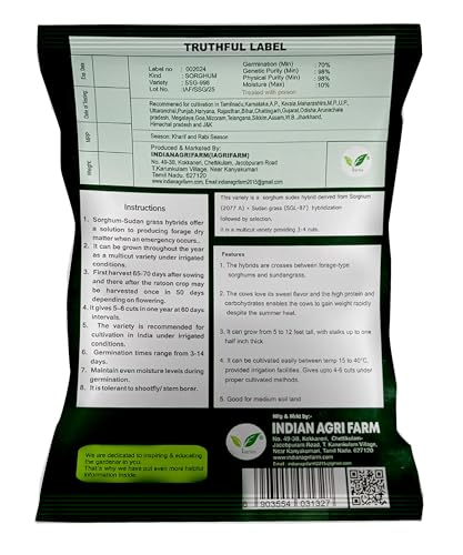 Image of Iagrifarm Sorghum Sudan Grass Fodder Seeds - 2 Kg - Multi Cut Fodder Seeds For Fodder Cultivation
