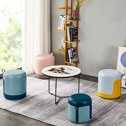 Pouf rond en PU résistant pour petits espaces et salons - 3
