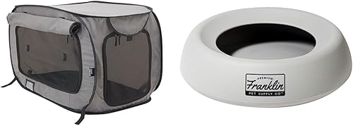 SportPet Designs - Cuenco grande para mascotas a prueba de derrames, para perros y gatos, plato portátil para mascotas para perros + gatos, cuenco