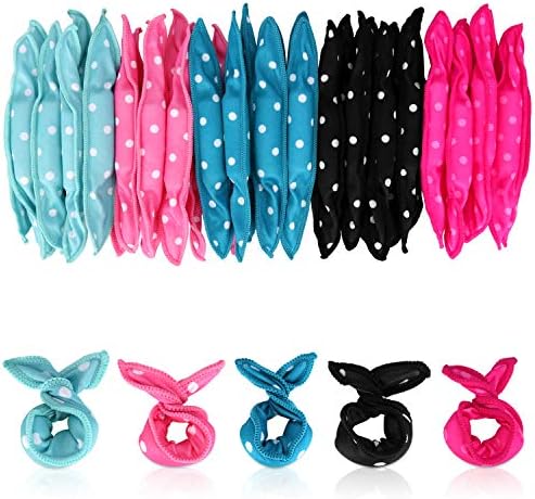 Locisne 40pcs No Heat Curlers You Can Sleep in, Hair Rollers for Long Hair DIY(5 Colors)