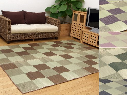 【新着商品】イケヒコ い草ラグカーペット 純国産 ブロック2 ブラウン 191× イケヒコ ラグ い草 純国産 い草ラグカーペット Fブロック2 約191