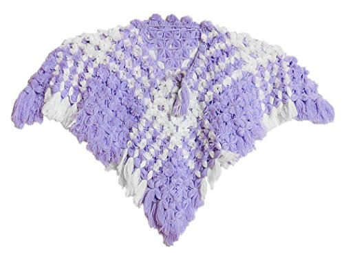 Crocheted Woolen Poncho for 5 to 6 Years of Age (NU97) Mauve