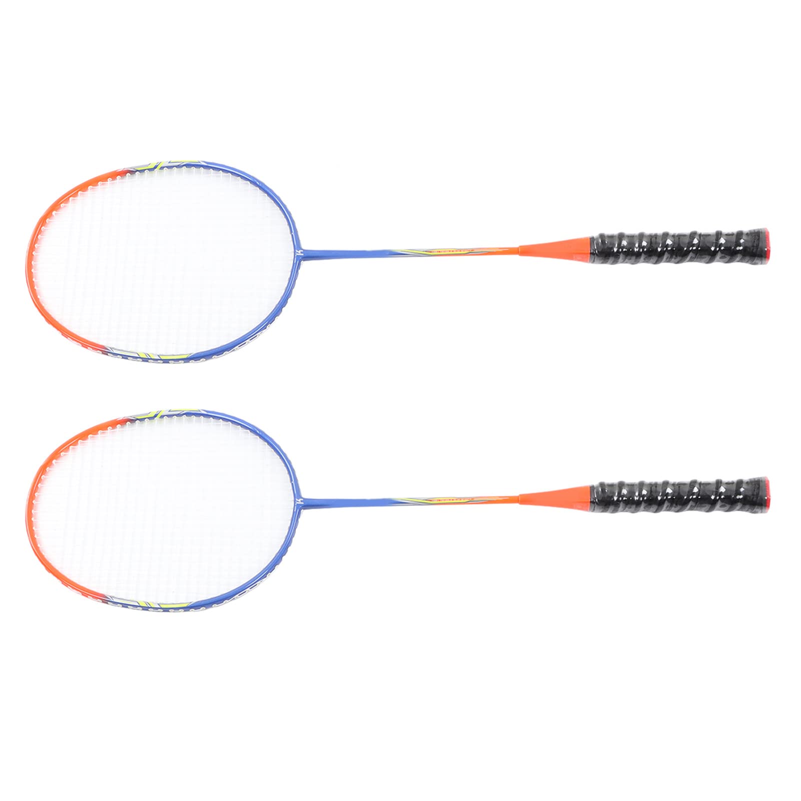 Generic Juego de Raqueta de Bádminton para Principiantes y Profesionales, Construcción Ligera de Ferroaleación, Antideslizante, 2 Piezas, Color Naranja