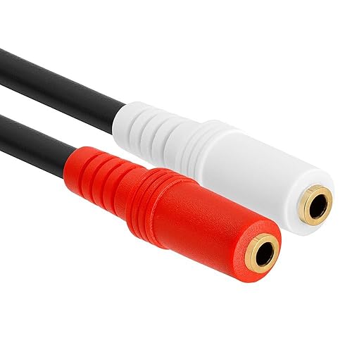 Miniatura 3 de Cmple - Paquete de 5 cables de extensión de divisor en Y estéreo de audio de 0.138 in - 2 puertos Adaptador divisor de auriculares macho a hembra de