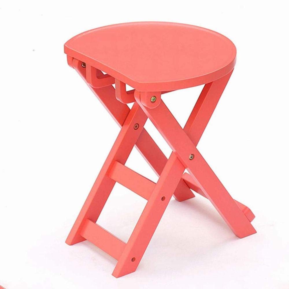 Tabouret pliant compact en bois avec amortisseurs en caoutchouc antidérapants D1