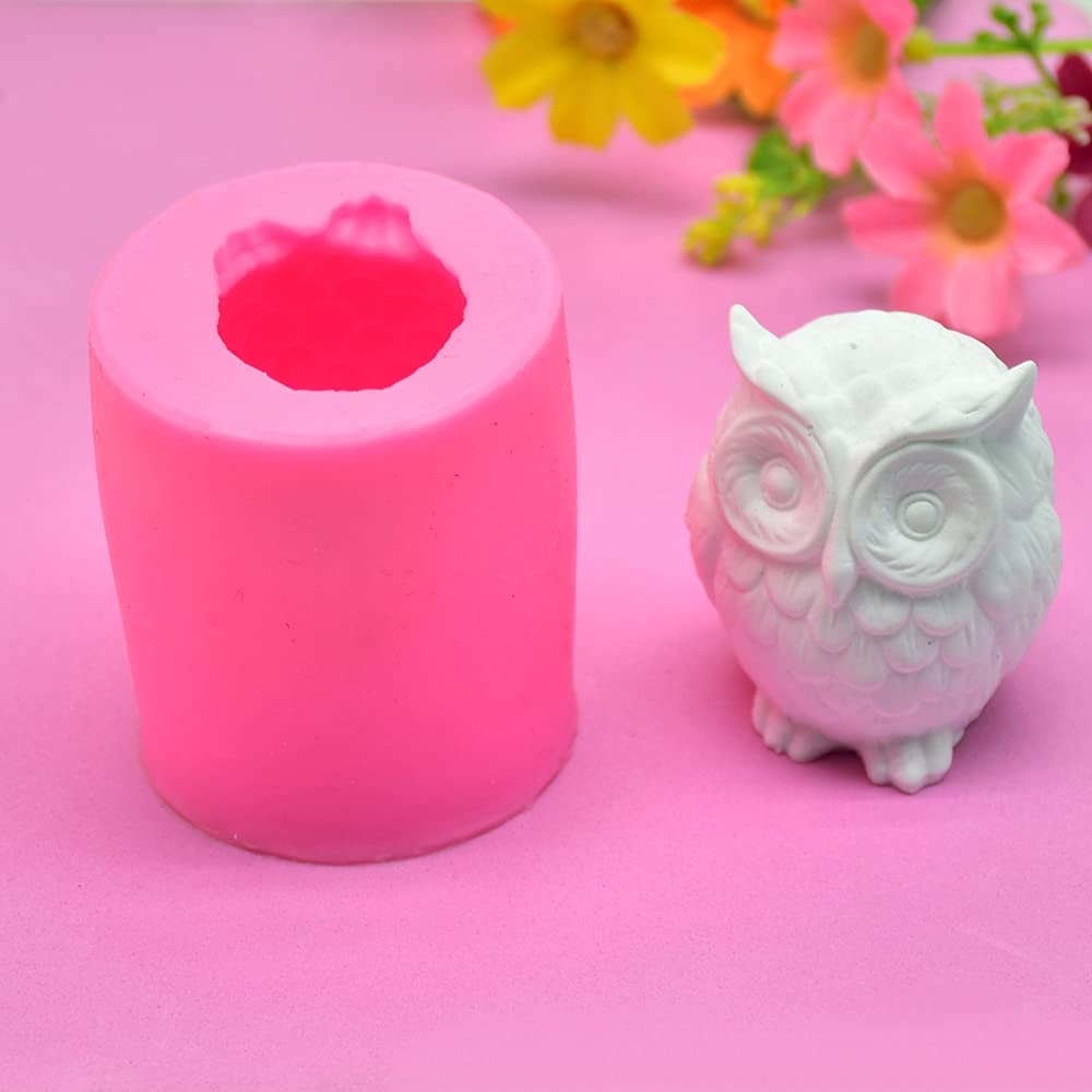 Stampi in silicone per candele 3D gufo fai da te per fare candele fatte in casa, stampo in silicone con forme di animali per fare candele sapone resina epossidica caramella per decorazioni