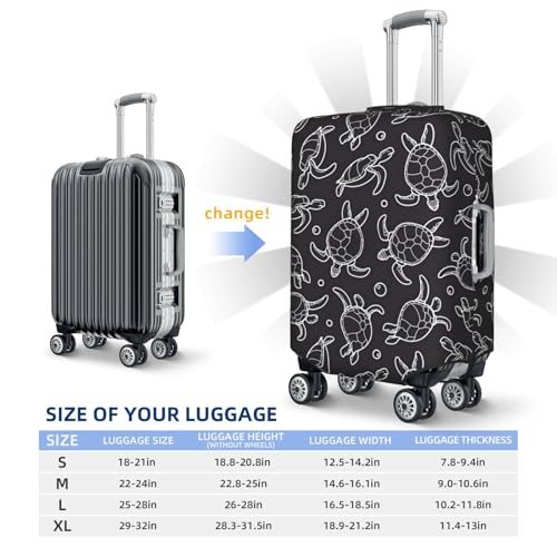 Turtle Pattern Luggage Protector,Scratch Travel Suitcase Cover Suitcase Fits 18-32 Inch Luggage2