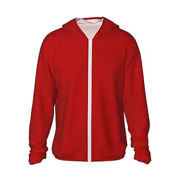 トップス THE RED THERED S w zip hoodie long Zip Up Hoodie for Men Women - Dark-red Hooded Sun Long
