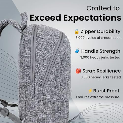 Image of RivaCase Anvik Lightweight Urban Backpack 7962 Water Resistant Tweed Fabric Dual Zipper Backpack 2 Main Compartments Bottle Pocket Accessories Pockets Padded Shoulder Strap fits Laptops Upto 15.6 inch