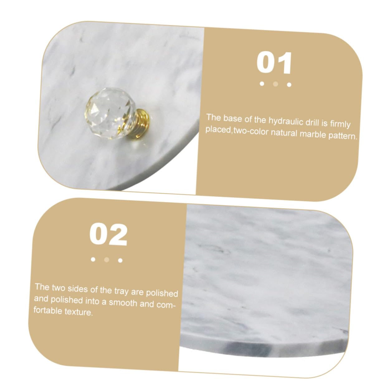 ULTECHNOVO Bandeja Decorativa Redonda de Mármol Natural Soporte Multifunción para Joyas y Frutas Accesorio para Baño y Hogar Superficie Pulida y Fácil de Limpiar Estilo Nórdico Tamaño