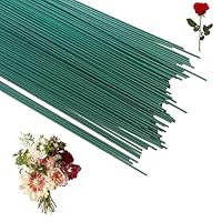 QMLING 110 Stück Blumendraht Grün, Floristikdraht 30 cm, 2mm Blumenstamm Draht, Basteldraht für Blumenhandwerk Blumenstrauß Künstliche Blumen