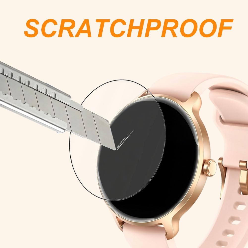 Screen Protector for 1.27" Smartwatch DR03, Compatible with Yoever, KIBFLE, TPU, 4 Pack, Full Coverage, Self-Healing
