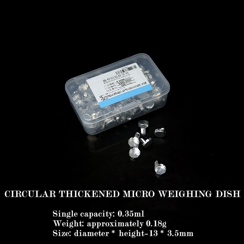Mikro szalki wagowe z folii aluminiowej – 100 szt. do laboratoryjnej wagi analitycznej (0,35 ml/1,12 ml/10 ml)(0.35ml-Circular-Thick)