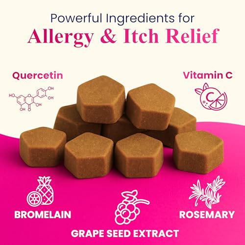 Image of Petroyale Allergy & Itch Support Chews for Dogs (90 Soft Chews) - Anti-Itch, Seasonal Allergy Relief, Skin & Coat Support, Immune Booster Supplement for Dogs, All Breeds