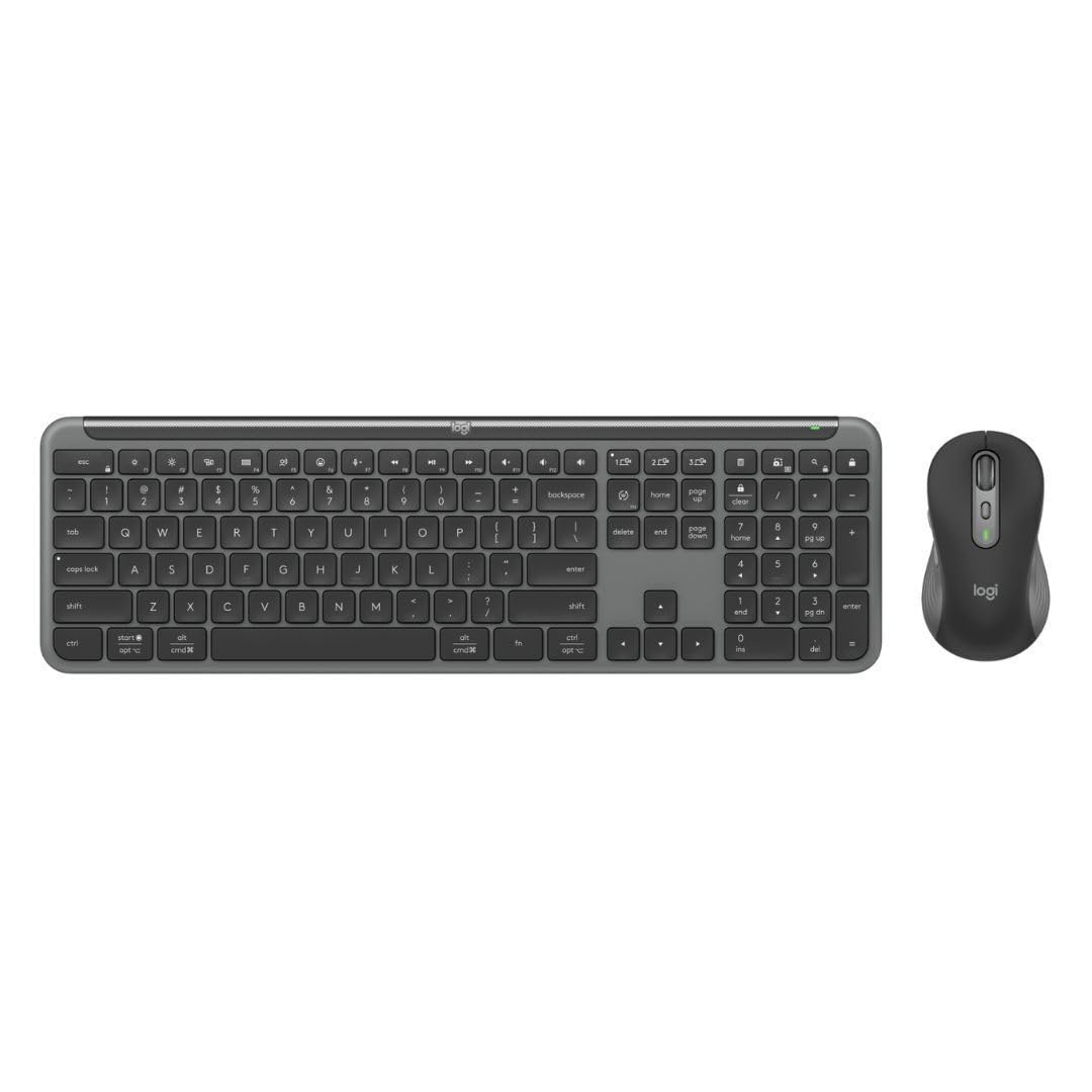 Logitech Signature MK955 Slim Combo of Keyboard and Large Mouse with Logi Options Plus App (Black)