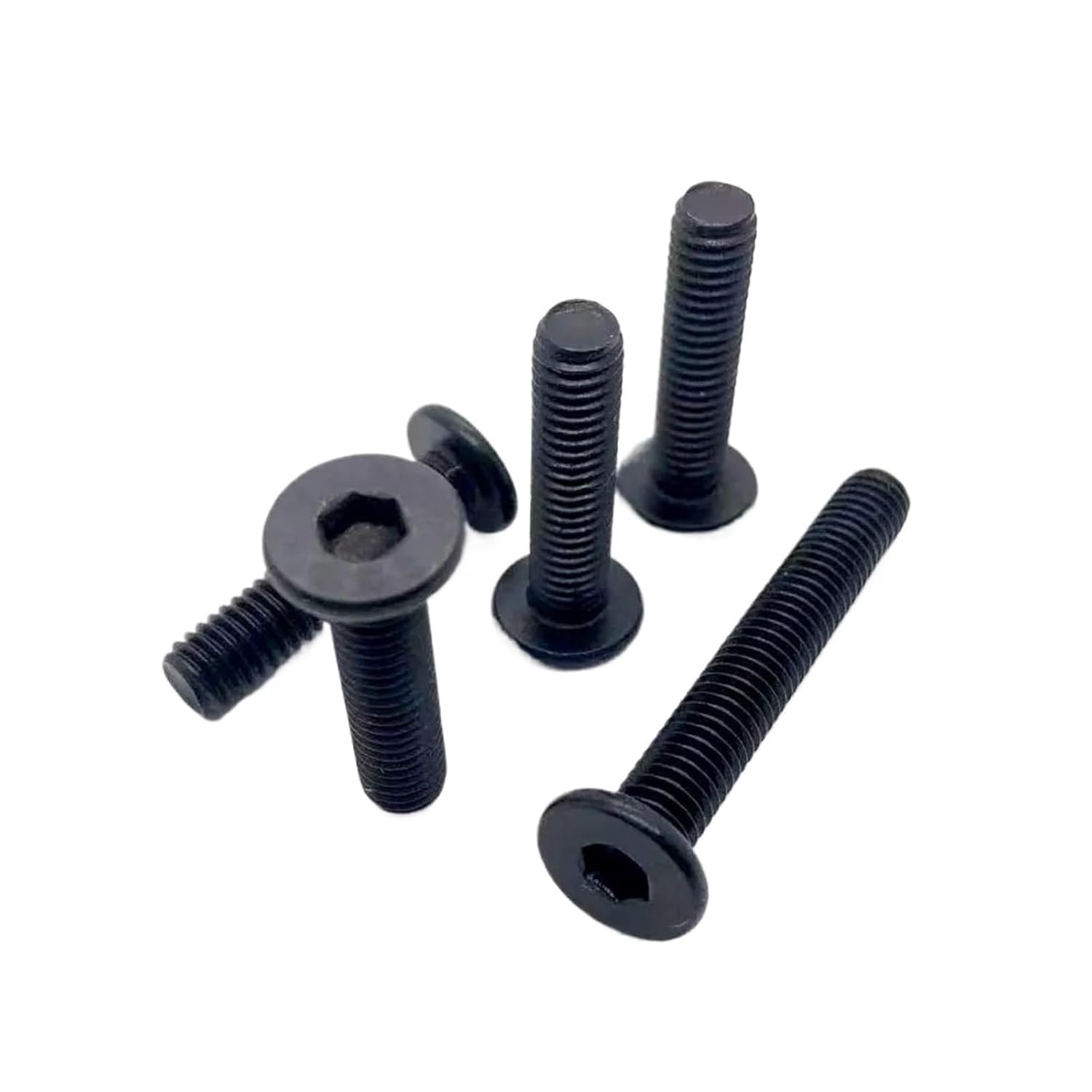 M2 M2.5 M3 M4 M5 M6 Black 304 Stainless Steel Hex Hexagon Socket Allen Ultra Thin Ultrathin Flat Wafer Head Bolt Digital Screw(6mm,10pcs M5)