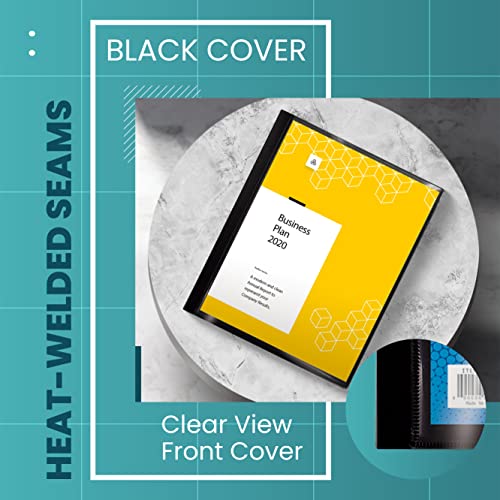 Better Office Products 3204X 60 Pocket Bound Black Presentation Book, With Clear View Front Cover, 120 Sheet Protector Pages, 8.5 Inch X 11 Inch Sheets, Art Portfolio thumb #3