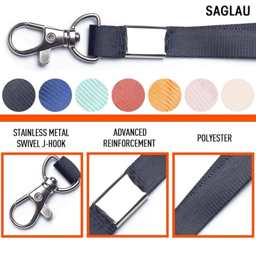 Neck Lanyard for Keys, ID Badge Holder, Card Protector, Access Card, Wallet, Bulk Cruise with Stainless Metal Swivel J-Hook Men and Women