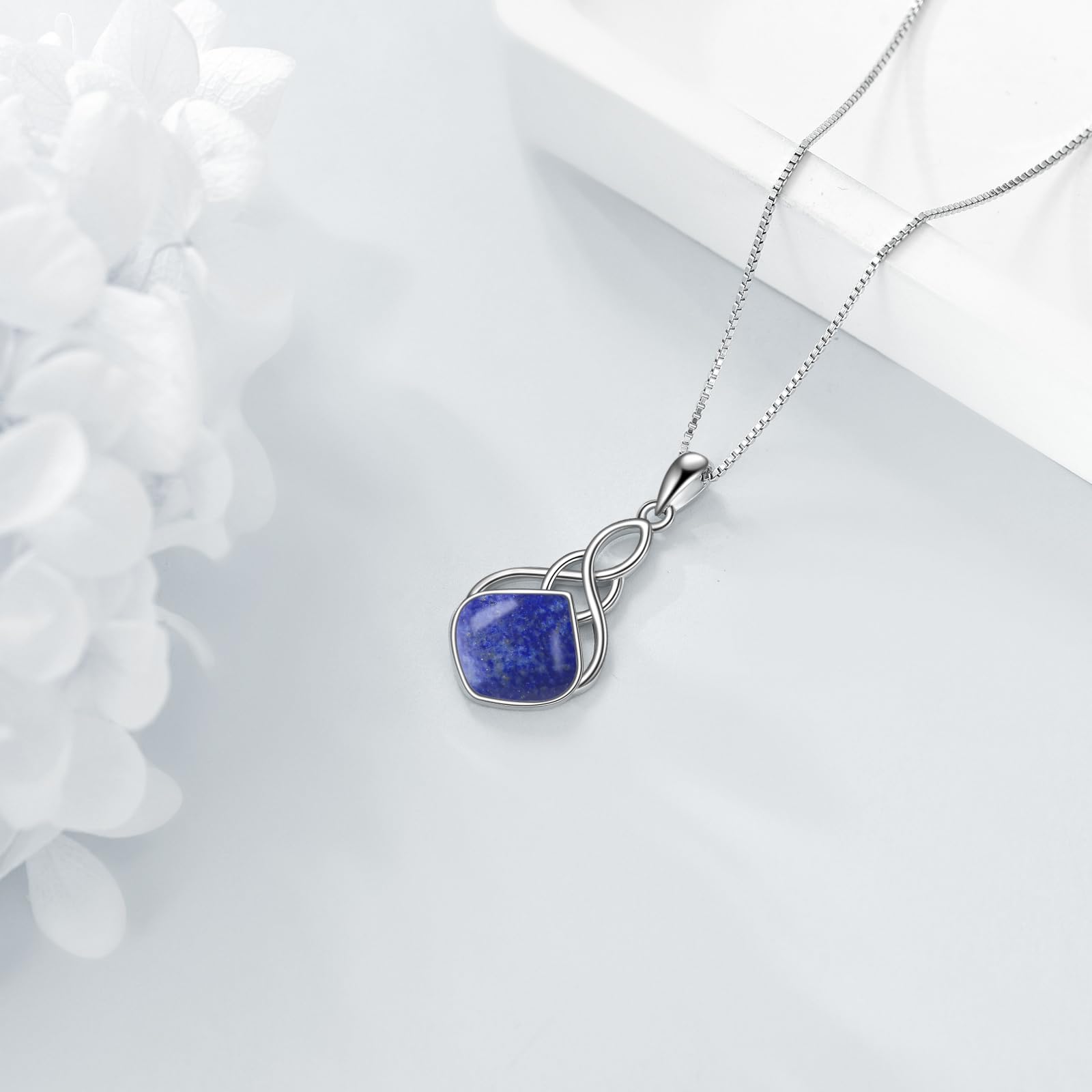 YAFEINI Moos Achat Halskette Sterling Silber Irisch Keltisch Filigran Teardrop Anhänger Halskette Schmuck Weihnachtsgeschenke