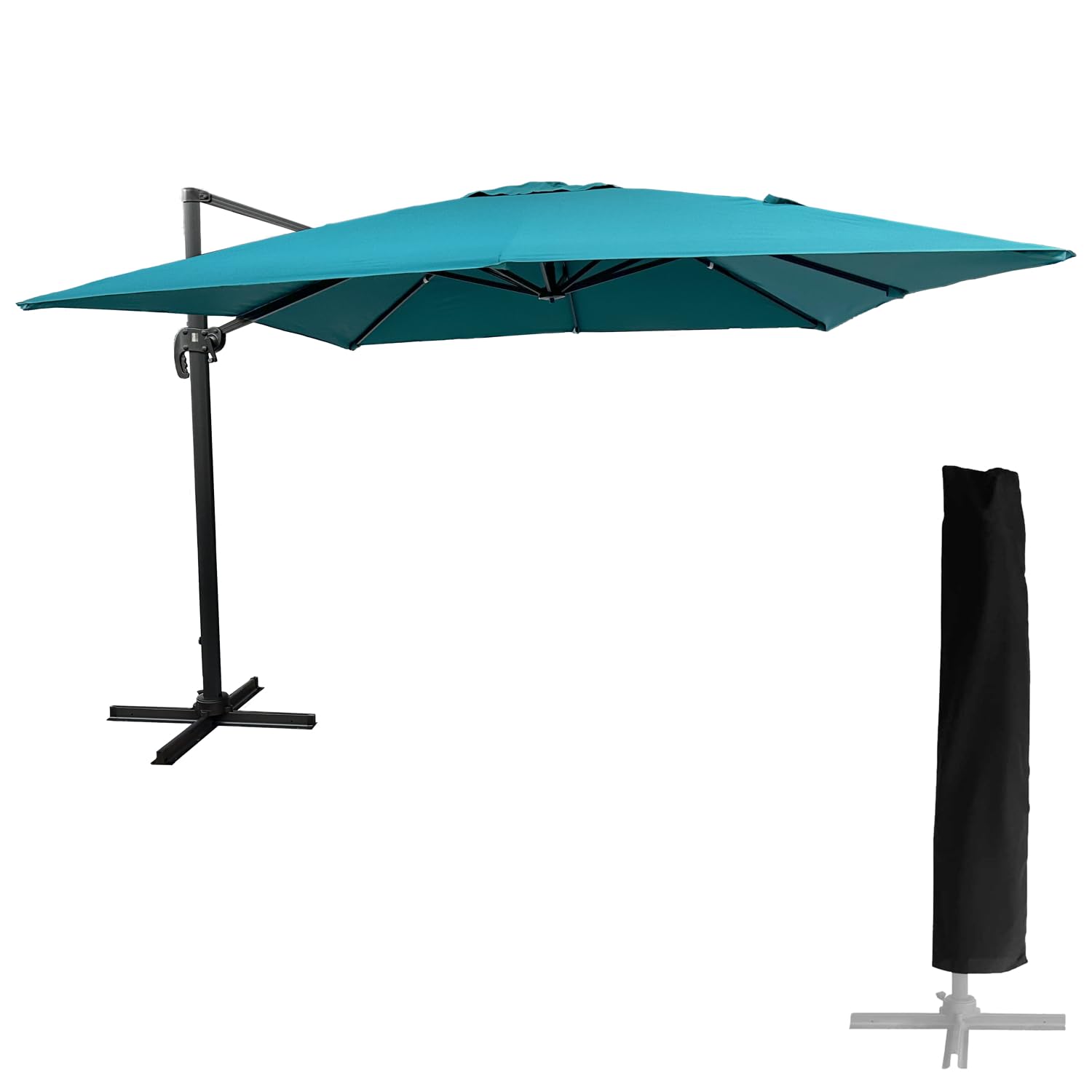 Happy Garden Wolnostojący parasol przeciwsłoneczny MOLOKAI kwadratowy 3 x 3 m + pokrowiec