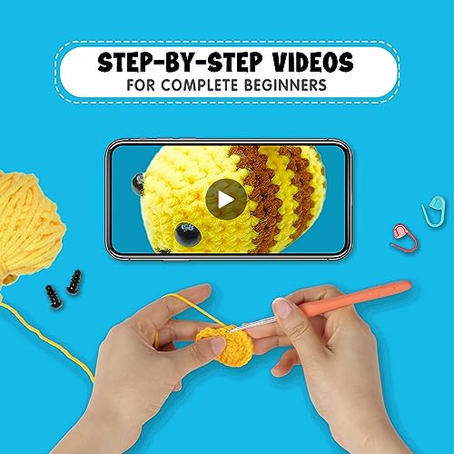 papasgix Beginner Crochet Kit, Complete Animal Crochet Yarn Set - Image 4