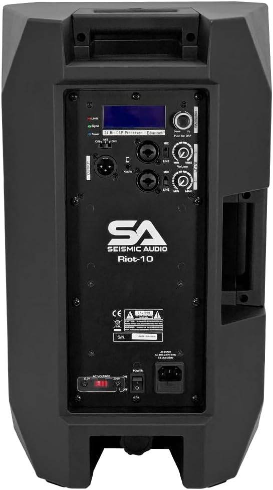 Seismic Audio - Riot-10 - Pair of Powered 10" 700 Watt PA/DJ Speakers with Bluetooth, Onboard DSP, Built in Mixer & Class D Amplifier - Image 5