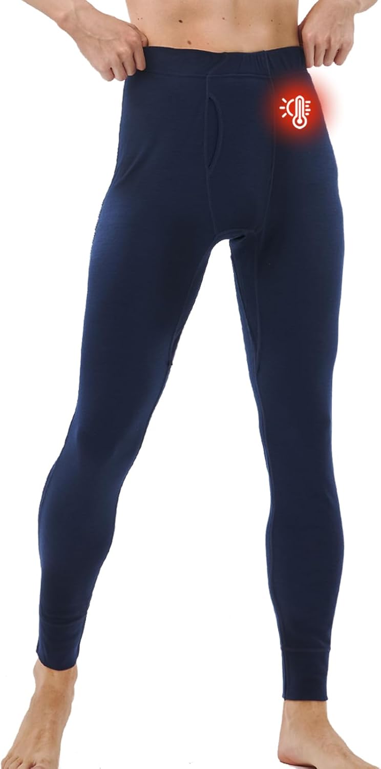 Merino Protect 100% Merino Wool Base Layer Men Thermal Long Underwear Soft Long Johns for Hunting Hiking