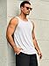 Runcati Mens Sleeveless Tank Tops Workout Muscle Gym Ribbed Shirt Athletic Bodybuilding Moisture Wicking T Shirts White